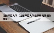 沈阳师范大学（沈阳师范大学在职研究生招生简章）