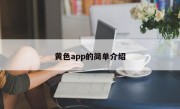 黄色app的简单介绍