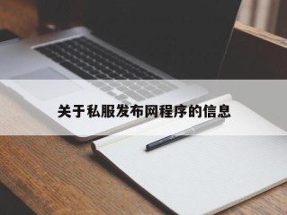 关于私服发布网程序的信息