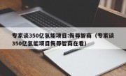 专家谈350亿氢能项目:侮辱智商（专家谈350亿氢能项目侮辱智商在看）