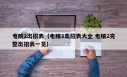 电精2出招表（电精2出招表大全 电精2完整出招表一览）