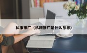 私服推广（私域推广是什么意思）