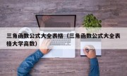 三角函数公式大全表格（三角函数公式大全表格大学高数）