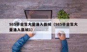 985毕业生大量涌入县城（985毕业生大量涌入县城1）