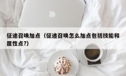 征途召唤加点（征途召唤怎么加点包括技能和属性点?）