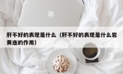 肝不好的表现是什么（肝不好的表现是什么岩黄连的作用）