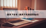 新天下无双（新天下无双剑宗加点）