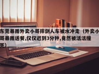 东莞暴雨外卖小哥摔倒人车被水冲走（外卖小哥暴雨送餐,仅仅迟到3分钟,竟然被活活撞死）