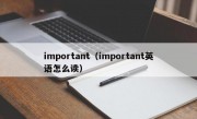 important（important英语怎么读）