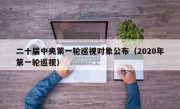 二十届中央第一轮巡视对象公布（2020年第一轮巡视）