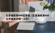 比亚迪蒸发666亿市值（比亚迪蒸发666亿市值多少钱一公斤）