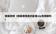 搜狐视频（搜狐视频真的能看vip电视剧吗）